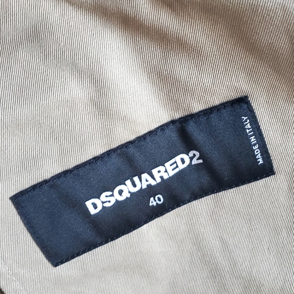 Dsquared2 Womens Cotton Beige Paint Splatter Long Sleeve Jacket Blazer Size 40 - Picture 11 of 15